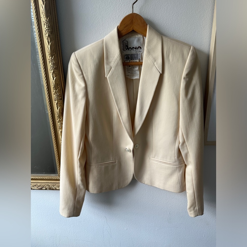 Vintage Dana Cote D’Azur Cream Suit Set Size 40
